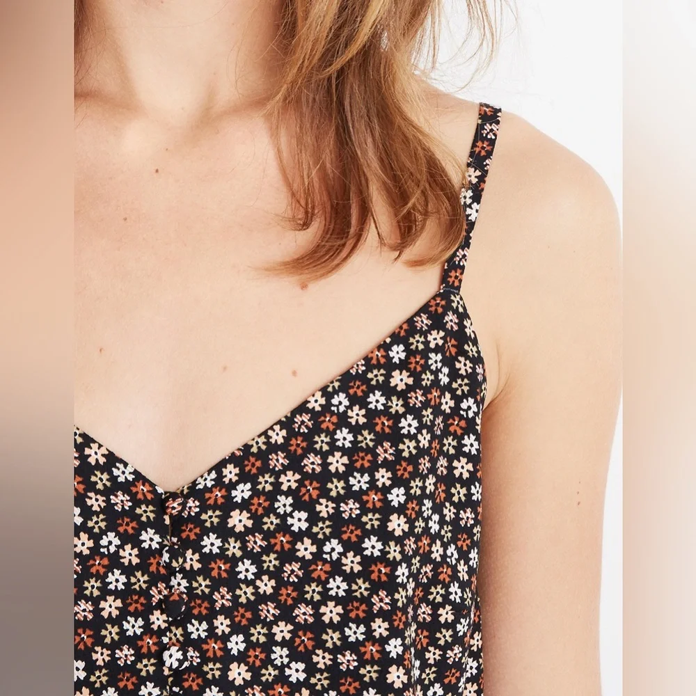 Madewell Button Down Cami Petite Blooms Size 2 #K2786 - Picture 4 of 11